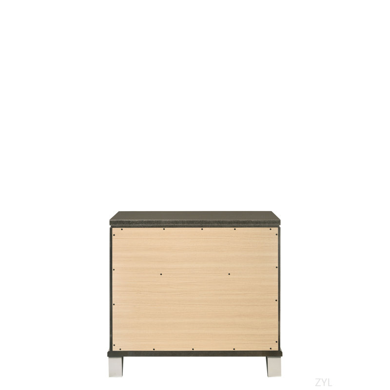 Table de chevet finition champagne foncé