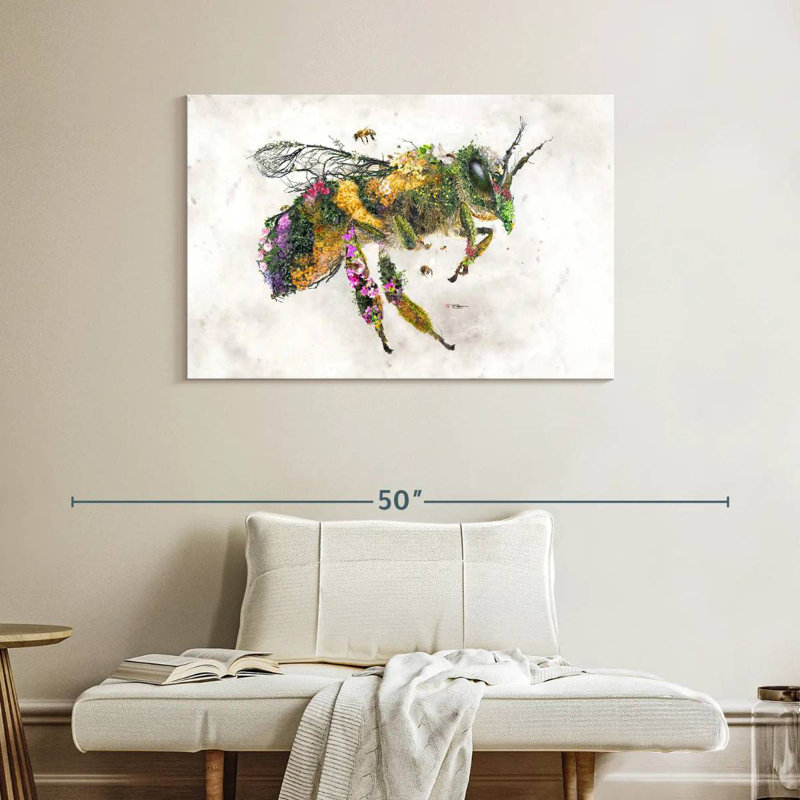Abeille à miel Brampt, surréalisme naturel, H 26 po x l 39 po
