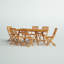 Ensemble de salle à manger 7 pièces pour patio composé d'une table d'extérieur rectangulaire en bois d'acacia et de 6 chaises d'appoint pliantes, 40 x 72 pouces, huile naturelle-371004931-385017272