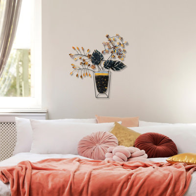 Handmade Decorative Metal Wall Accessory, 18.5 x 21.7 inches | 100% Metal, Thickness: 0.06 inches | Unique Hand-Painted Design, Wall-Mountable | Perfect for Home Decor, Adds Character & Style to Any Space