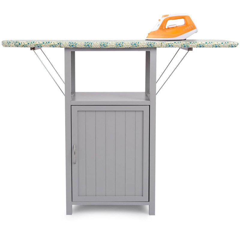 Planche à repasser avec armoire de rangement, Gris