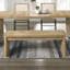 Banc rembourré moderne de style contemporain avec coins arrondis et finition chêne