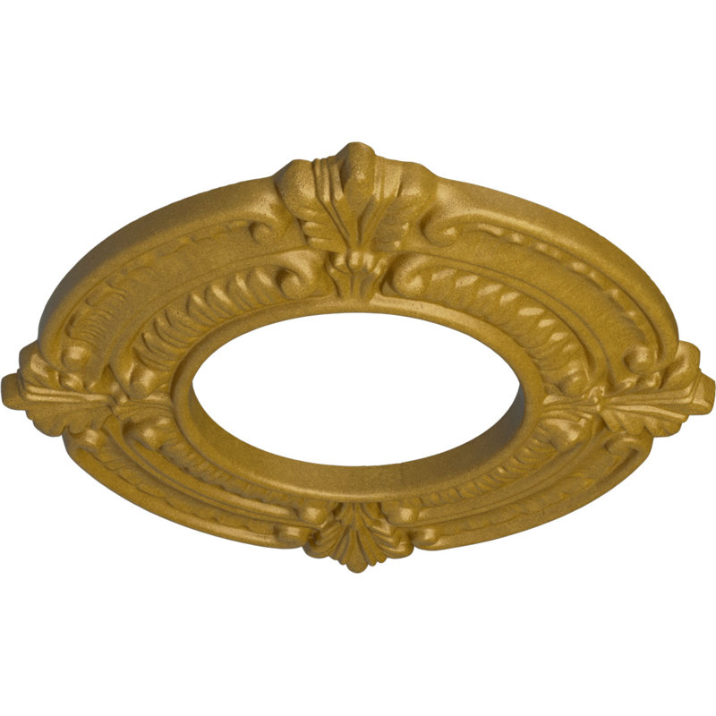 Médaillon de plafond Endurathane Daniela, DO 8 po x P 3 7/8 po x P 1/2 po (convient aux auvents jusqu'à 3 7/8 po), finition cuivre patiné peint à la main