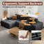 Canapé modulaire en L avec assise profonde, aucun assemblage requis, revêtement en tissu doux pour les salons et les chambres modernes-1262080950