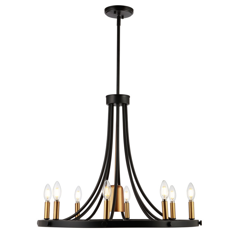 Lustre géométrique de style bougie, H 21,75 po x l 26,75 po x P 26,75 po