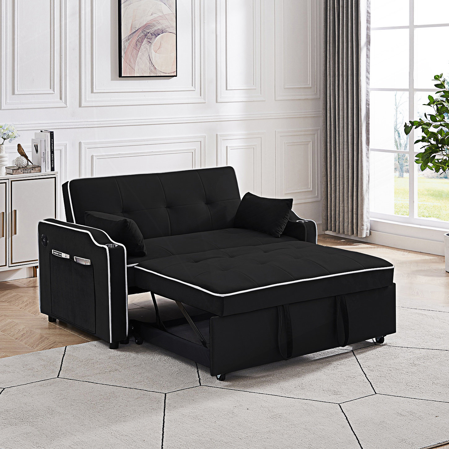 Ebern Designs Sofa Bed, 3 In 1 Convertible Sofa Chair Bed, Adjustable ...