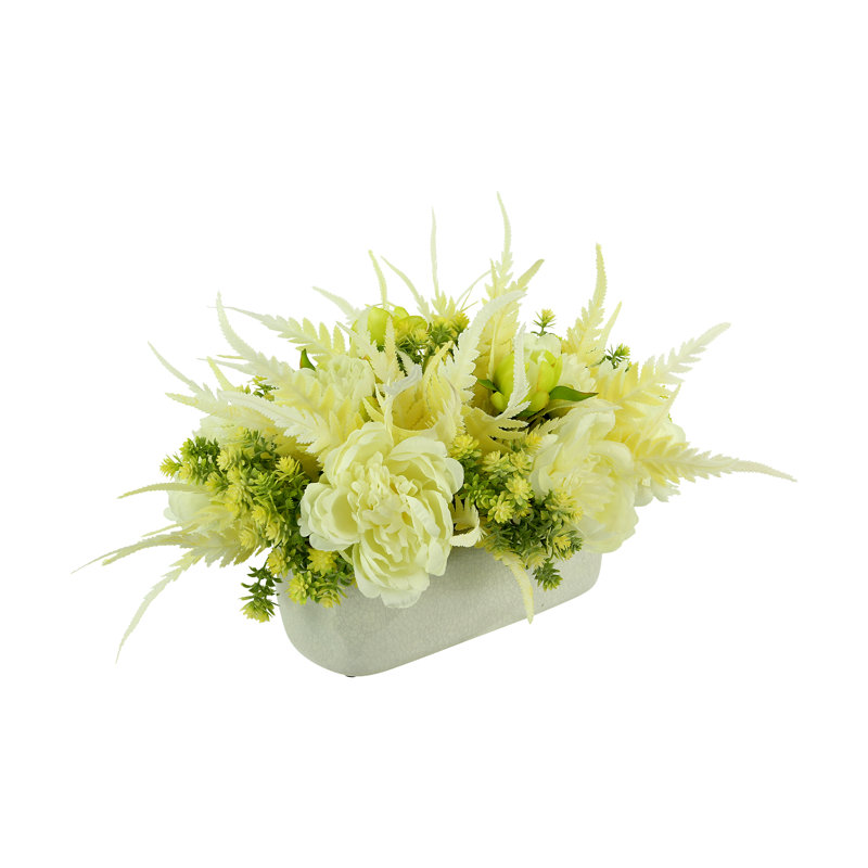 Arrangement de pivoines en pot Polysilk