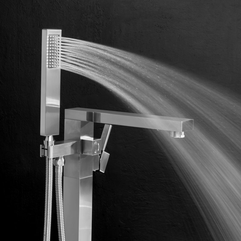 Single Handle Floor Mounted with Handshower, Brush Nickel