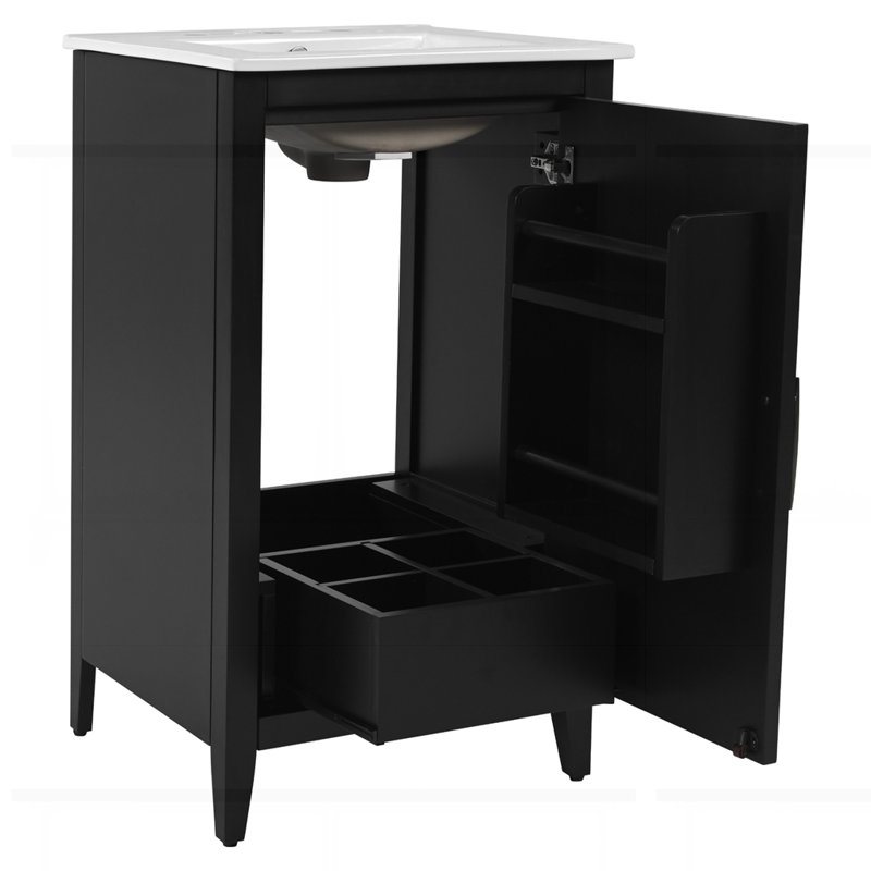 20.3" Bathroom Vanity with Sink, Black