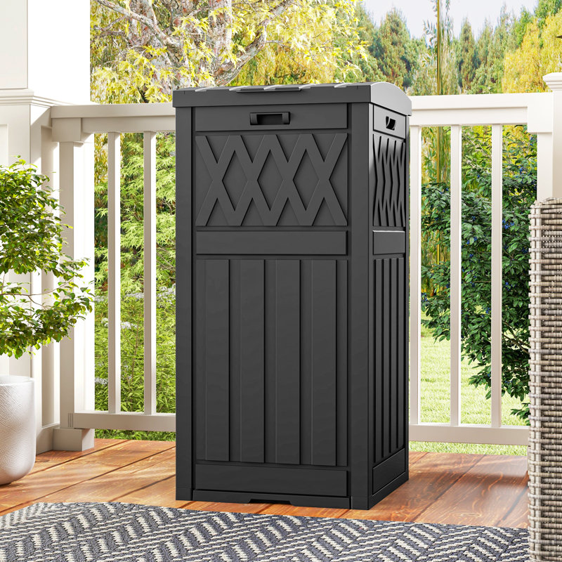 Balconera 16 " W 31 Gallons Water Resistant Resin Deck Box, Black