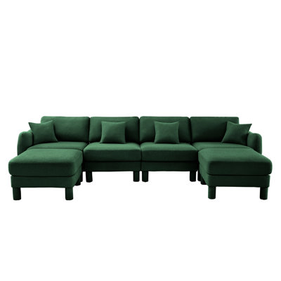 Boucle Fabric Sectional Sofa