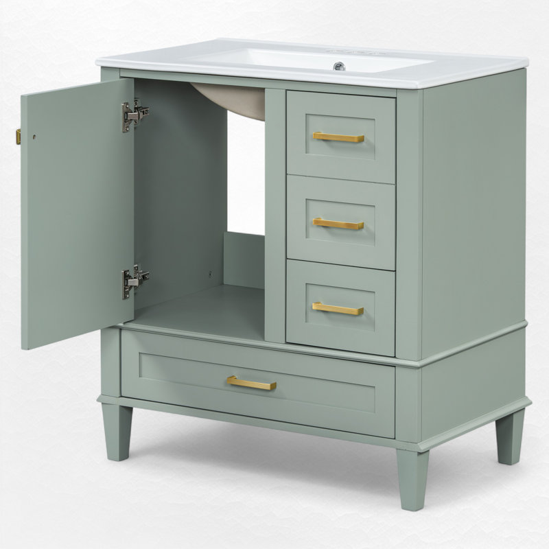 Ensemble de meuble-lavabo simple 30,03 po Megghan, Vert clair
