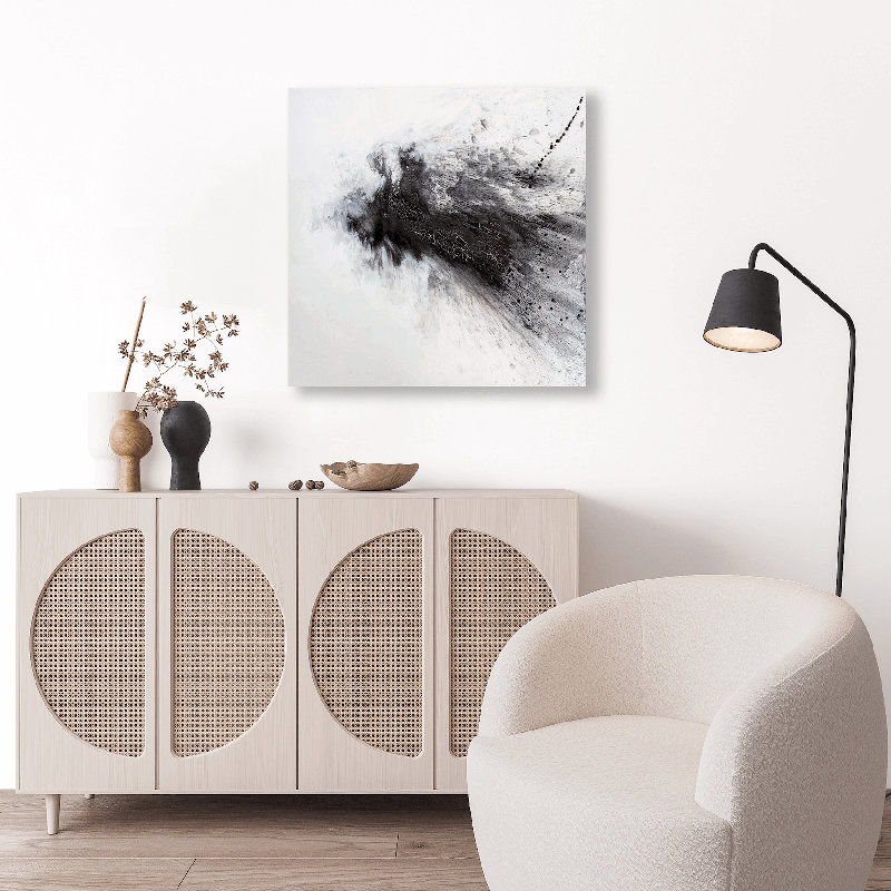 Black & Gray IV by John Beard, 40" H x 40" W x 1.5" D, Unframed Canvas