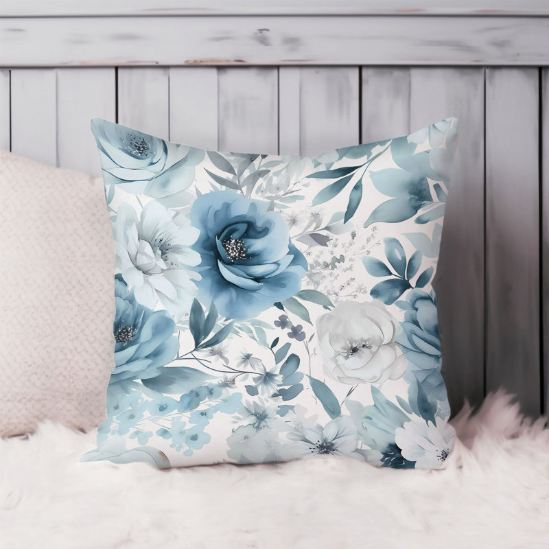 Floral Blue Flowers Pattern Flower I, 16"H x 16"W