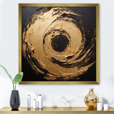 Vortex galatique doré et noir en spirale - Spirales abstraites, art mural