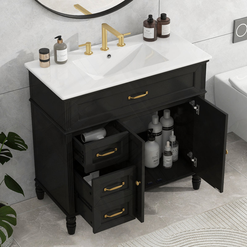 Meuble-lavabo avec évier Armoire de salle de bain avec tiroirs