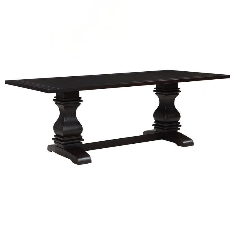 Rustic Espresso Rectangular Double Pedestal Dining Table