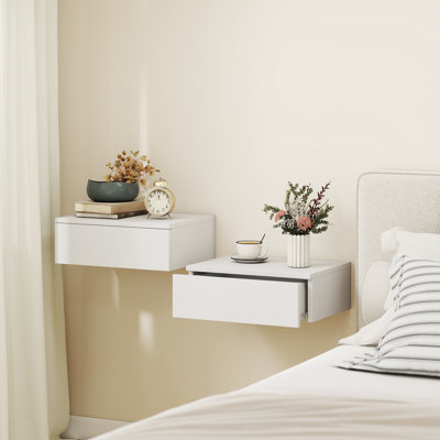 Floating Nightstands Set of 2, White