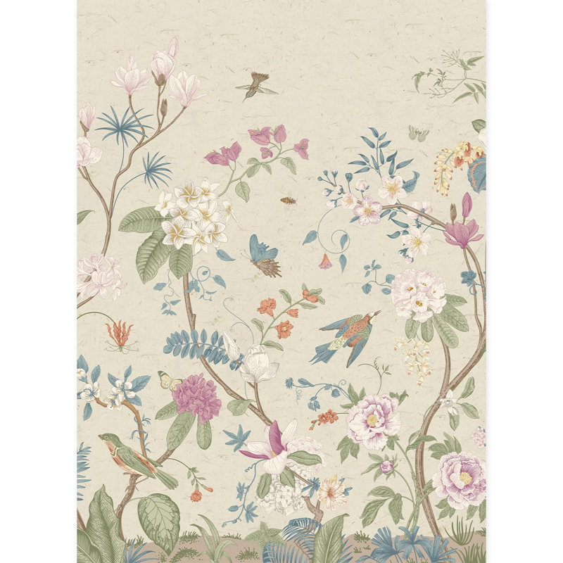 Bordure florale pelez et collez, L 132 po x l 96 po