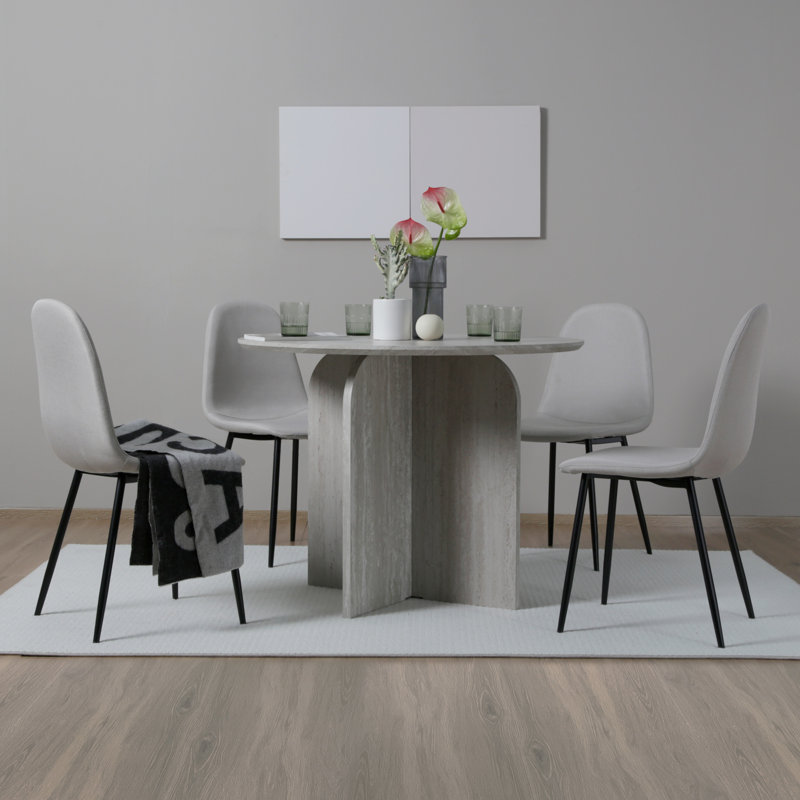4 - Person Dining Set, Grey, Beige/Stone