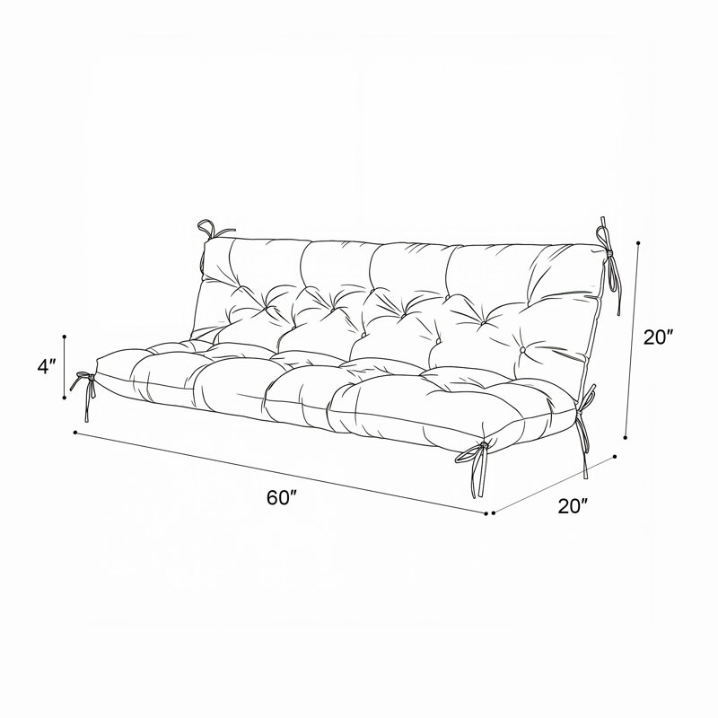 Swing Cushion Replacement For 2-3 Seater Outdoor Bench,60" Patio Porch Swing Seat Cushion - Heavy-Duty Universal Fit Outdoor Furniture Cushions, Weather-Resistant，Navy Blue