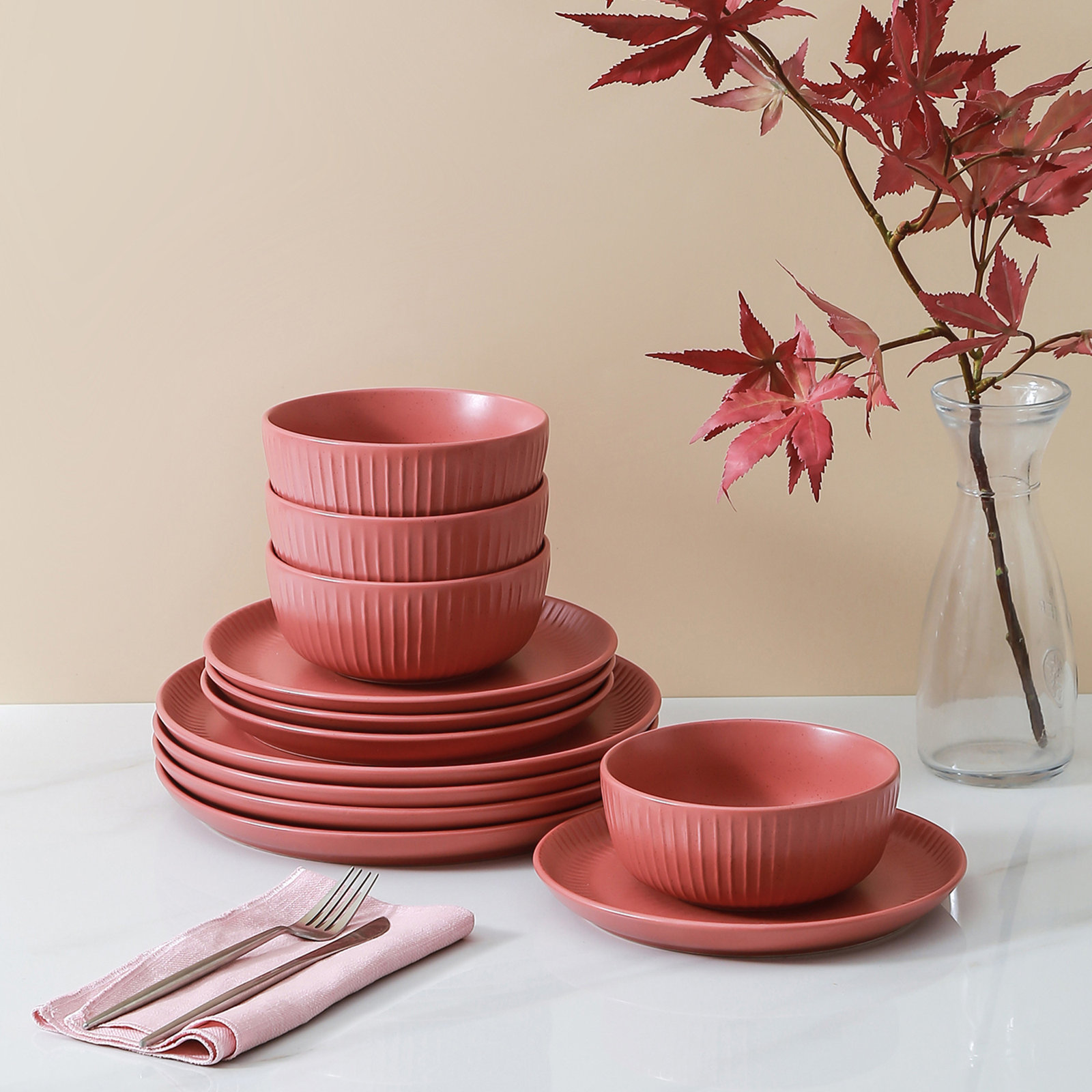 Zeppelin Stoneware Dinnerware Set, Terracotta