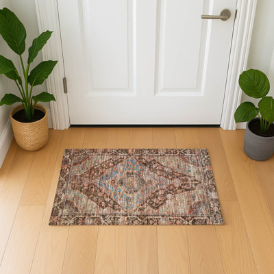 Premium Machine Washable Lucchesi AMF1761 Border Rug