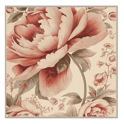 Tapis beige moelleux moelleux à motif floral de campagne française Esmont