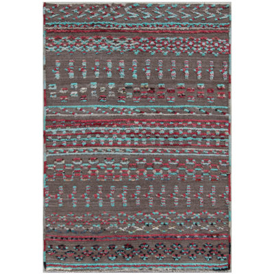 Geometric Hand Knotted 177cm X 256cm Area Rug