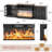 97" Farmhouse Fireplace TV Stand for TVs Up to 100"，Entertainment Center with LED Lighting & Storage Cabinets, Large Media Console Table with 36" 3-Sided Glass Electric Fireplace ,Black-2055882500