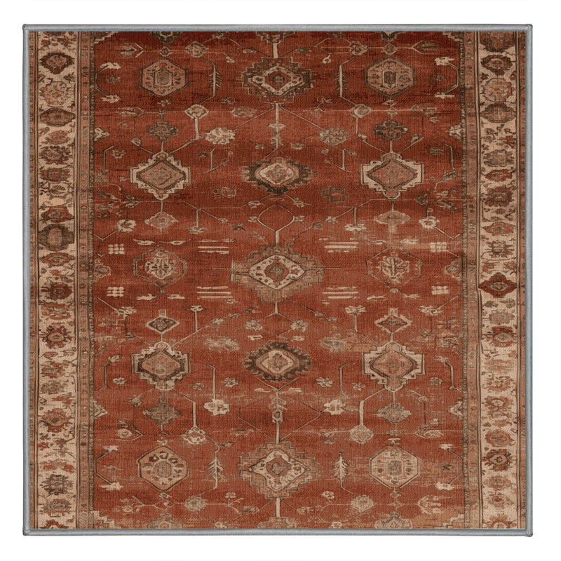 Tapis brun lavable à la machine, Carré 4 pi