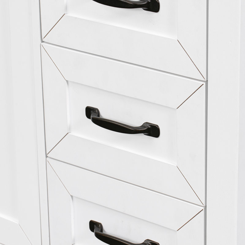 White 36" Freestanding Bathroom Vanity Cabinet with Drawers