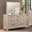 Commode à huit tiroirs en chêne avec miroir en bois d'hévéa massif de style contemporain
