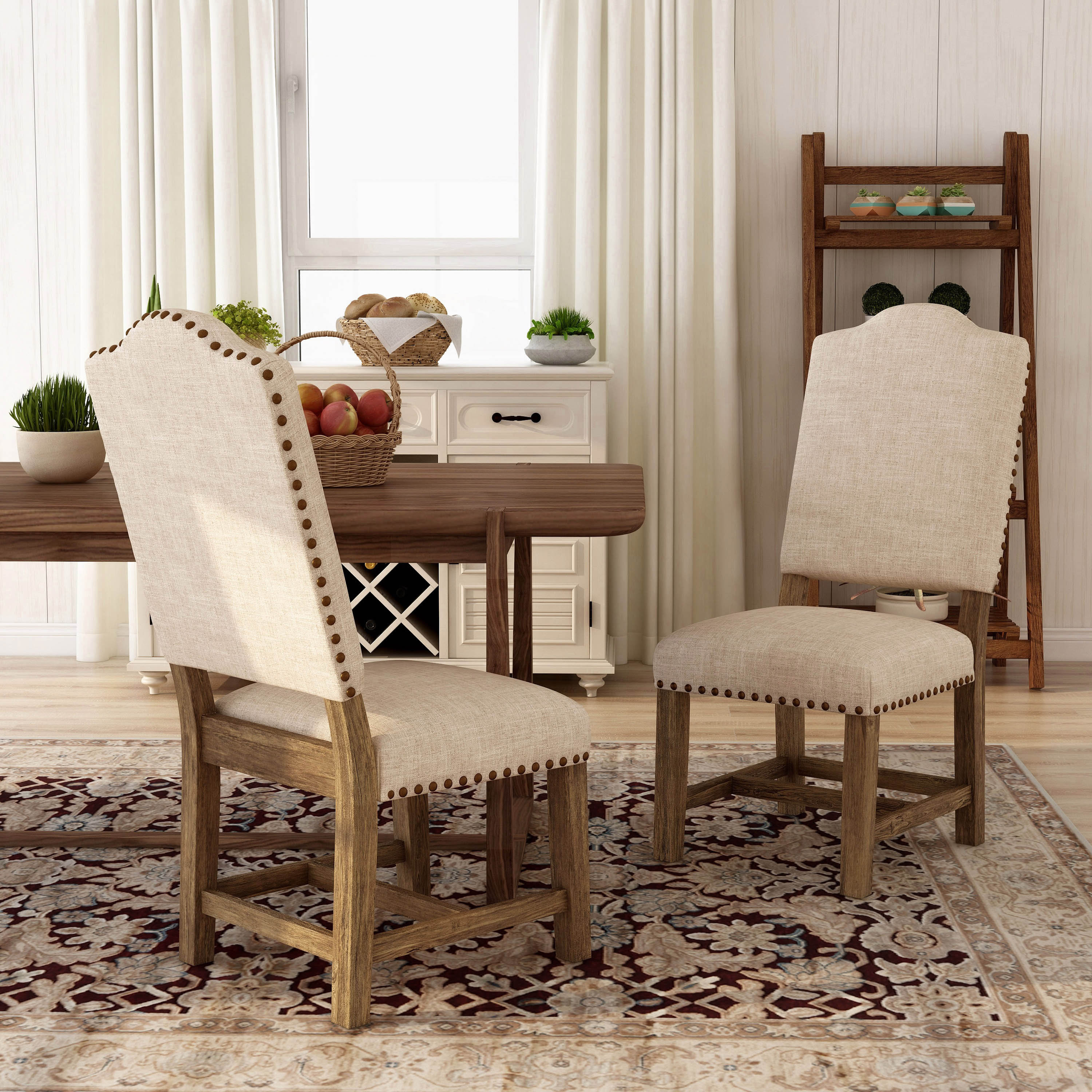 Nailhead upholstered best sale dining chair