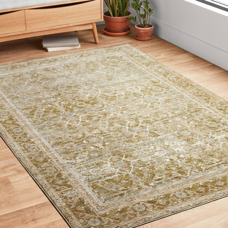 Tapis olive Eloi, Rectangle 9 pi 6 po x 12 pi 5 po