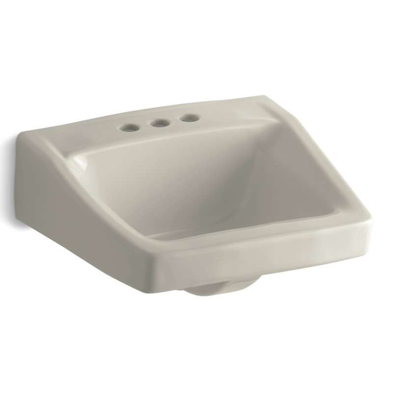 Chesapeake Ceramic 20" Wall Mount Bathroom Sink with Overflow, Sandbar