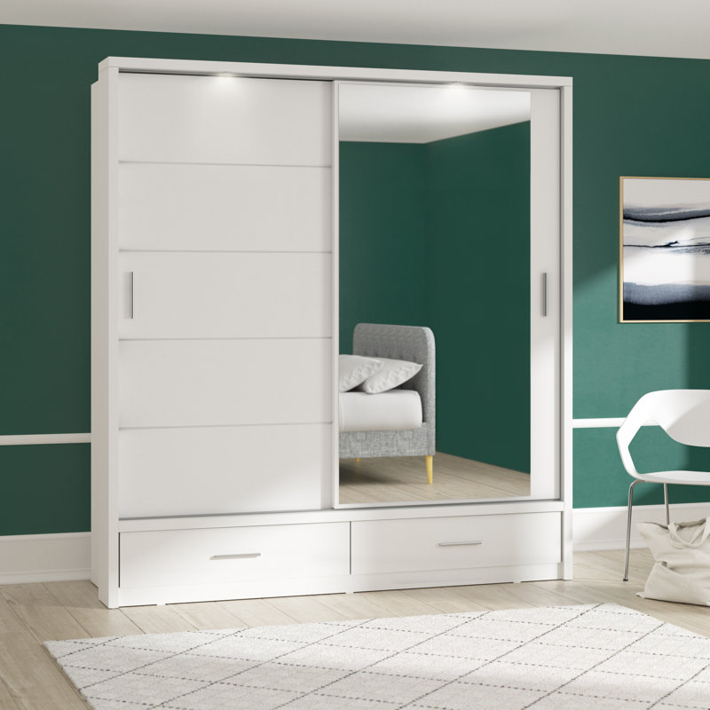 Tengan 2 Door Manufactured Wood Wardrobe, White