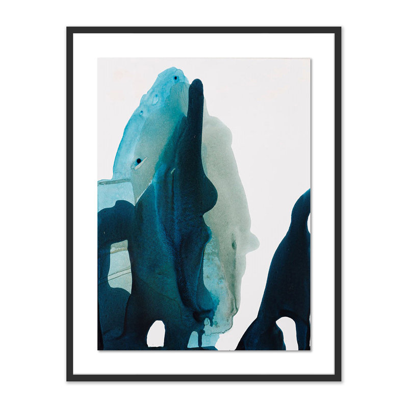 Blue Abyss IV Painting by Kim Whiteside, Black, 40" H x 31" W x 2.5" D
