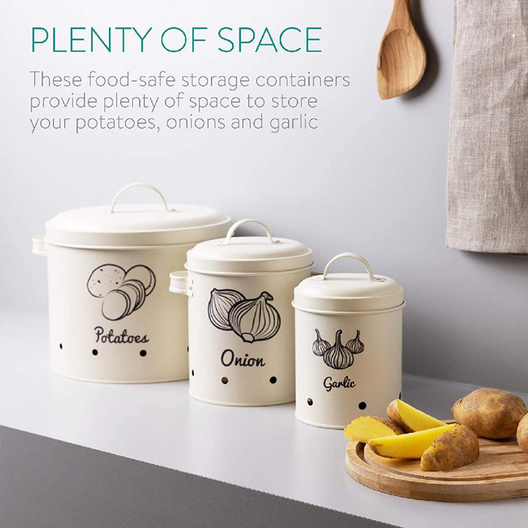 3 Piece Container Set Gracie Oaks Color: White