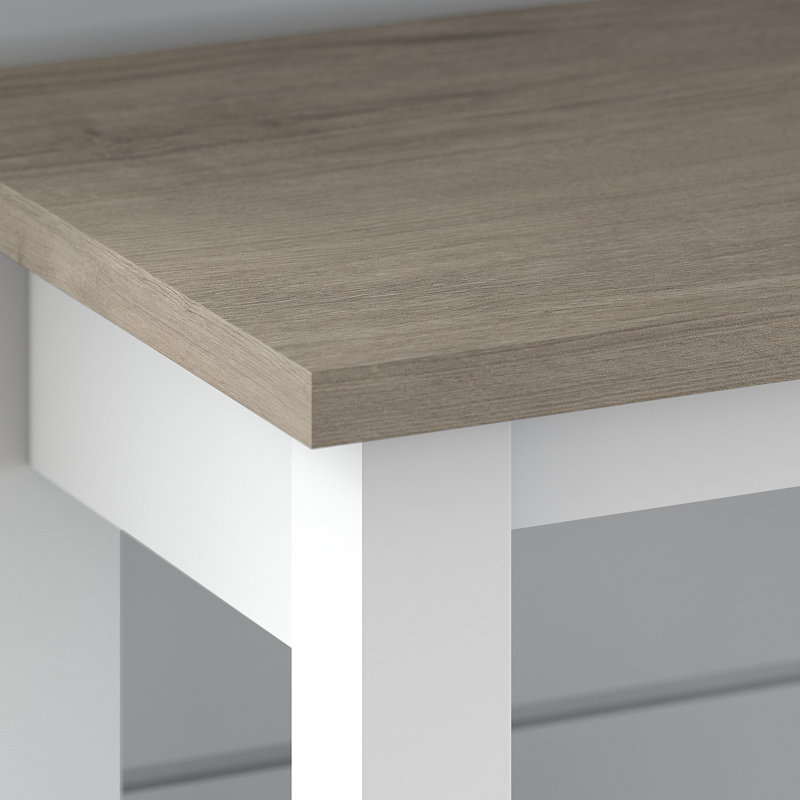 Shelonda Wood File Organizer, White/Gray