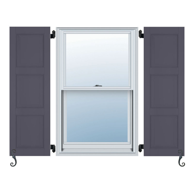 Paire de 3 panneaux égaux et de volets à panneaux surélevés architectural Atlantic, Étain Roycraft, 14 po, 54 po