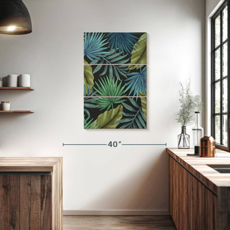 Motif de feuilles tropicales I, H 38 po x l 24 po