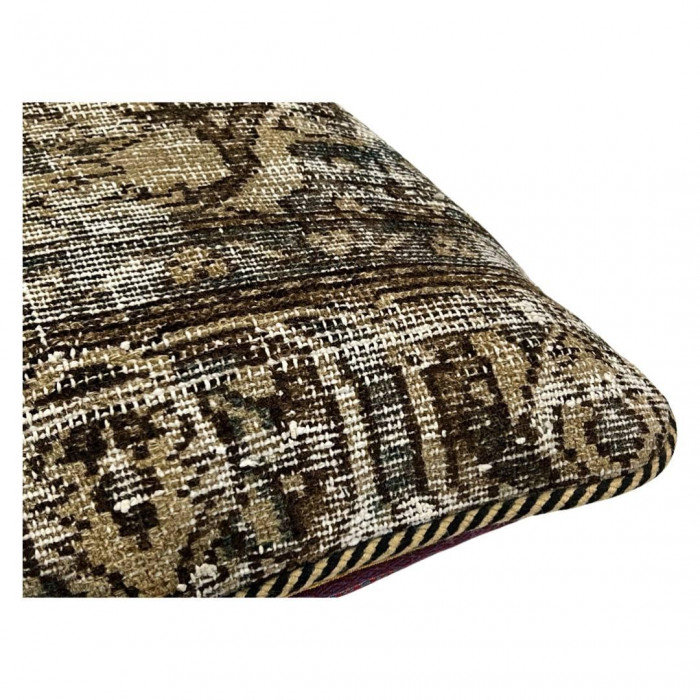 Coussin décoratif en laine, Beige géométrique