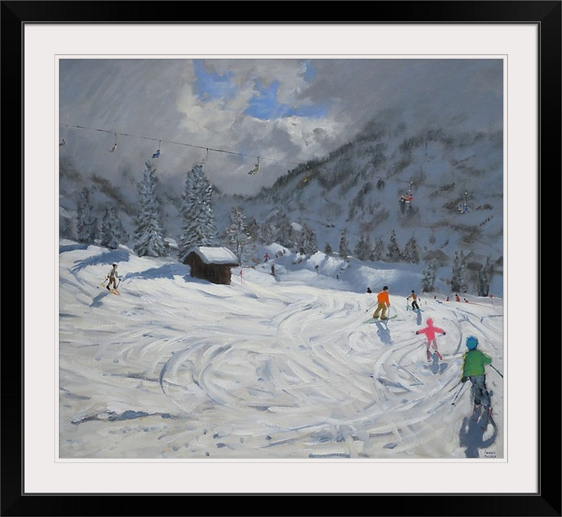 "Armanjit" Kitzbuhel Autriche "par Andrew Macara, reproduction d'art, H 35 po x l 38 po x P 1 po, Cadre noir
