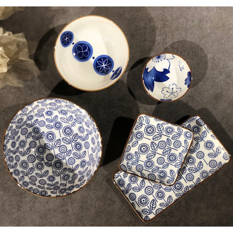 Ensemble de bols 6 pièces Indigo Blue (2 bols de 6 po / bols de 4 à 4 po)