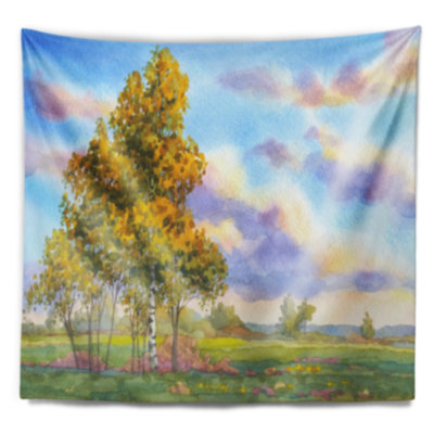 Schafer, arbres verts en tapisserie du soir