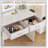 LED Mirror Vanity Dressing Table With 3-Color Adjustable Lights, 2 Large Drawers, Hair Dryer Stand & Non-Woven Storage Bag