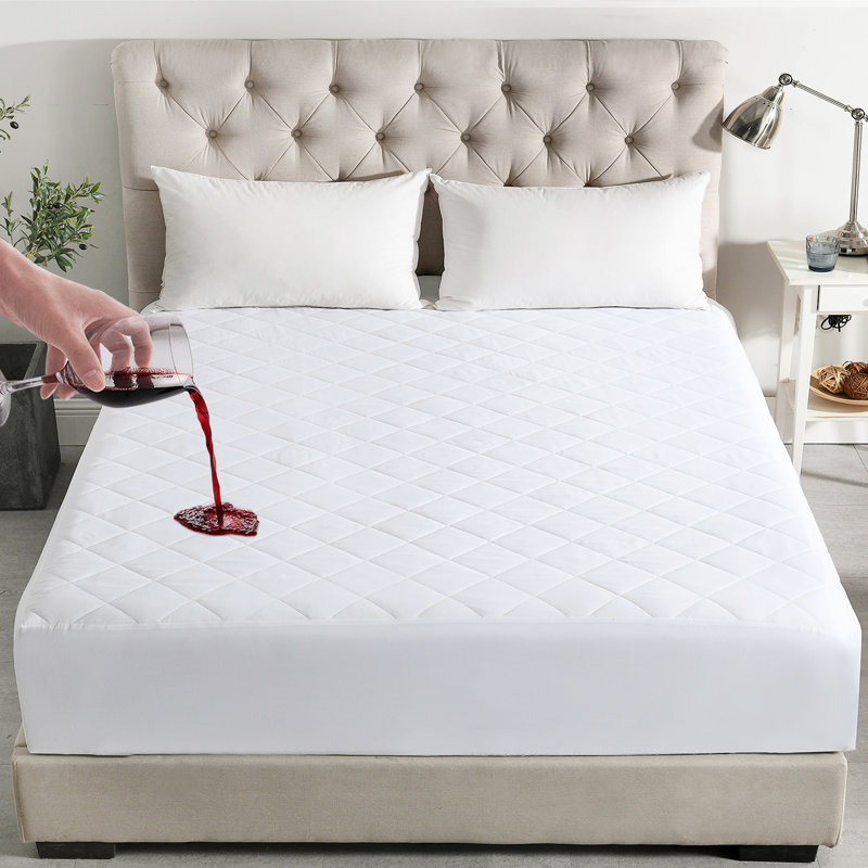 Housse de protection pour matelas ajustée et imperméable Bembry, Très grand, White