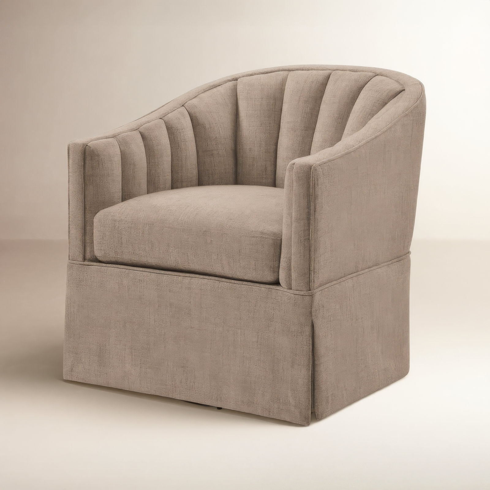 Milnor Swivel Accent Chair, Taupe
