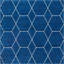 Tapis bleu marine à motif géométrique Debrodie-1357898849